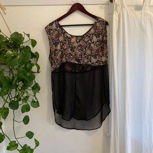 Floral Sheer Dress Shirt